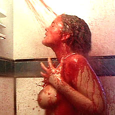naked hollywood star drew barrymore drenched in blood in horror movie doppelganger