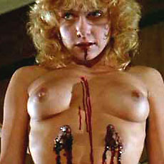 horror legend linnea quigley blood on tits